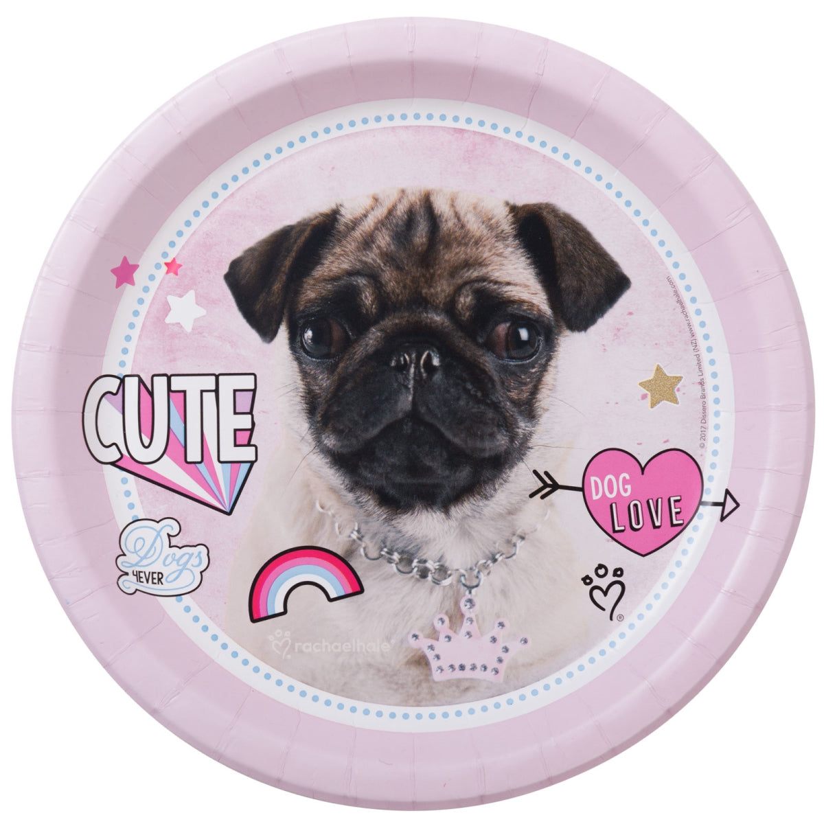 BuySeasons 264126 Rachael Hale Dog Love Dinner Plates - 8 Piece