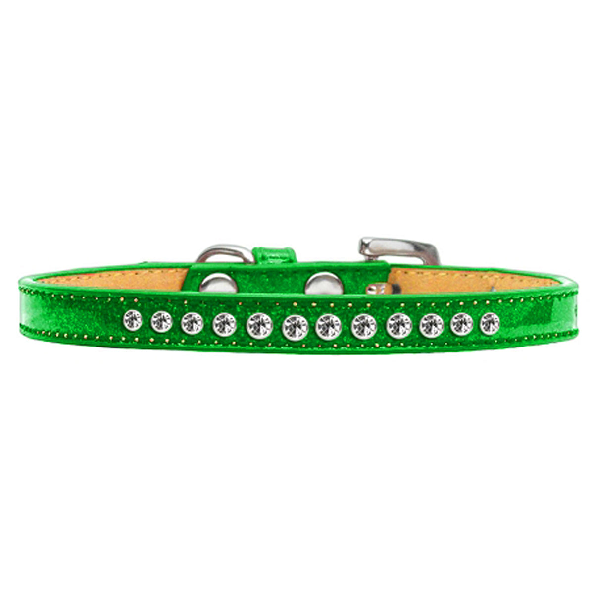 Crystal Puppy Ice Cream Dog Collar, Green - Size 12