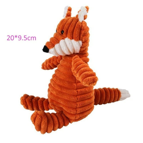 Plush Dog Toy Animals Shape Bite Resistant Squeaky Toys Corduroy Dog