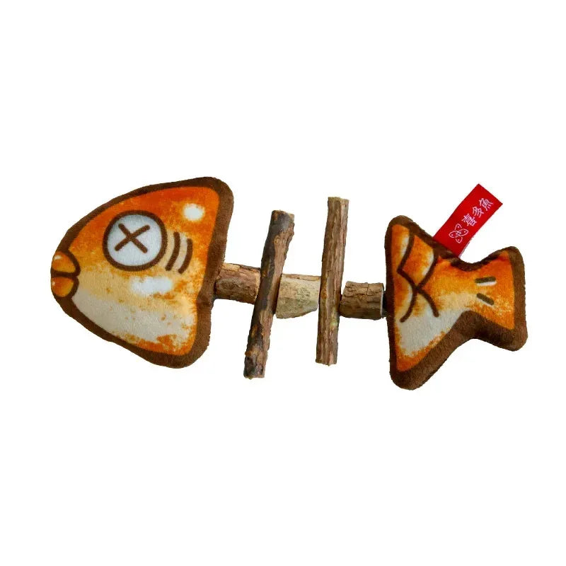 Cat Chew Toys Interactive Molar Grilled Fish Toys Silvervine Cat