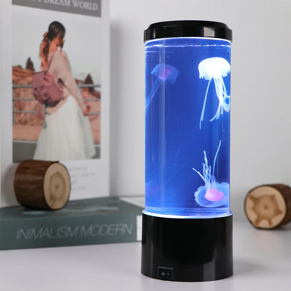 Jellyfish Lava Lamp Aquarium Ocean Night Lights 7Colors LED Jellyfish