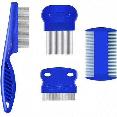 4 Pack Flea Lice Comb, Stainless Steel Dog Cat Grooming Combs with
