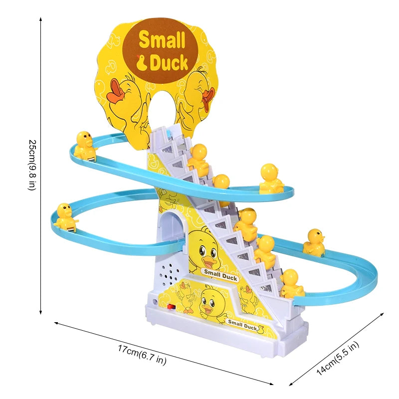 Climbing Stairs Track Toys Electric Duck DIY Rail Racing Track Roller