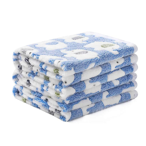Dog Bed Mat Blanket Soft Fluffy Pet Blanket Cute Paws/Elephant Pattern