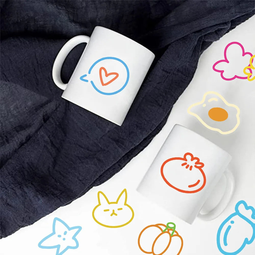 60PCS Creative Dopamine Small Element PET Transparent Material Sticker
