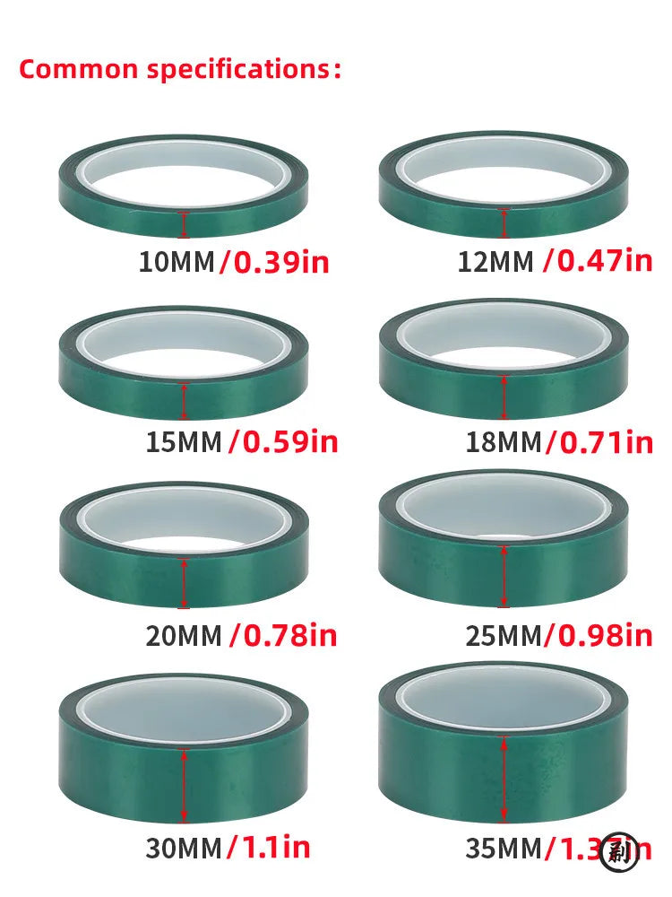Green Polyester Hi-Temp Masking Tape PET Tape With Silicone Adhesive,