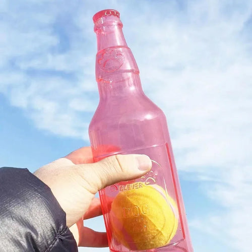 Pet Chew Toy TPR Bite-resistance Beer Bottle with Tennis Ball Toy
