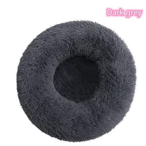 Super Soft Pet Cat Bed Plush Full Size Washable Calm Bed Donut Bed