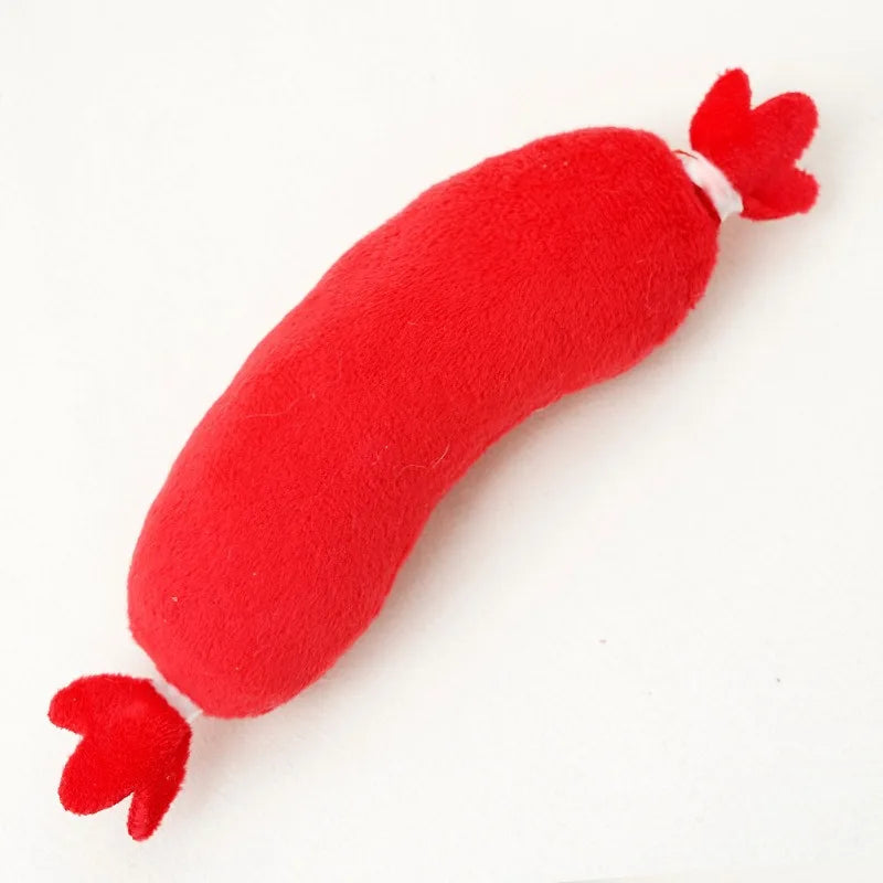 Dog Sound Plush Toy Hot Dog Chewing Toy Pet Grinding Teeth Squeaky