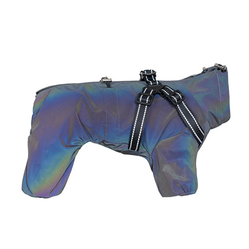 Dog Raincoat with Harness Waterproof Pet Rain Jacket for Small Dogs