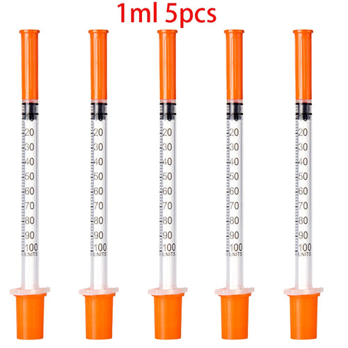 30Pcs 0.5Ml/1Ml Disposable Plastic Veterinary Syringes with Needles,