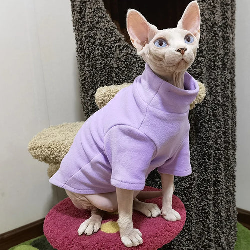 Sphynx Cat Clothes Baby Soft Cotton Fall Winter Kitten Small Dog