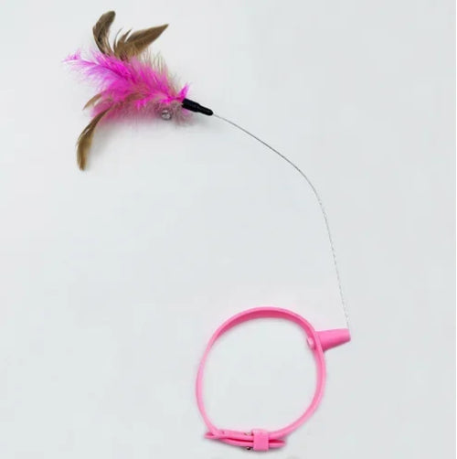 Cat Collar Toy Attached, Silicone Cat Teasing Wand Adjustable Cat