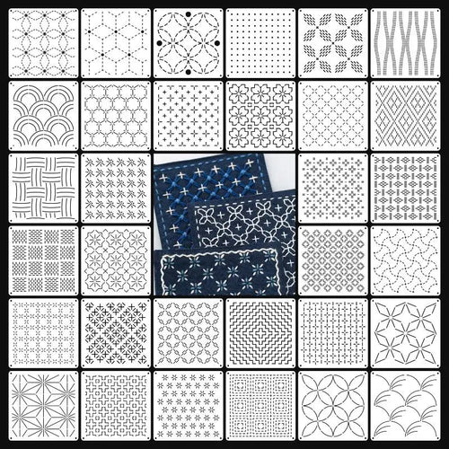 9/32Pcs Sashiko Embroidery Template DIY Geometric Patchwork Stencil