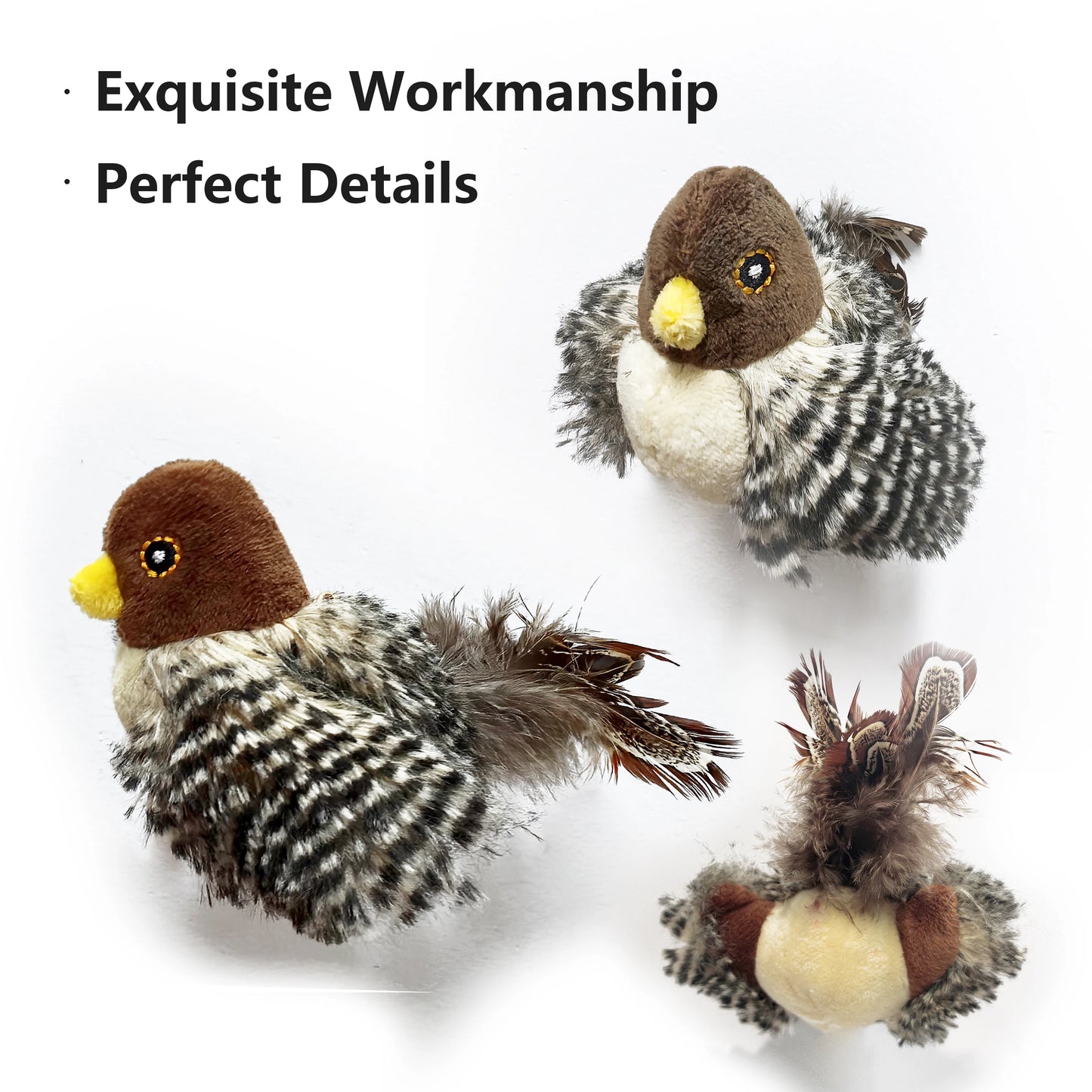 Interactive Cat Toys Electric Squeaky Simulation Bird Plush Cats Pets