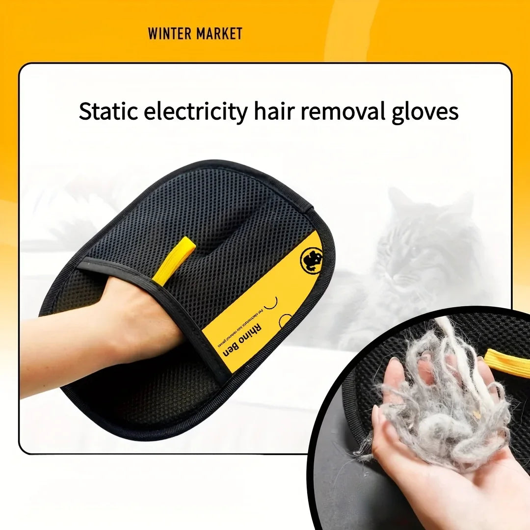 2-Piece Pet Hair Removal Gloves – Double-Sided Cat Brushes,