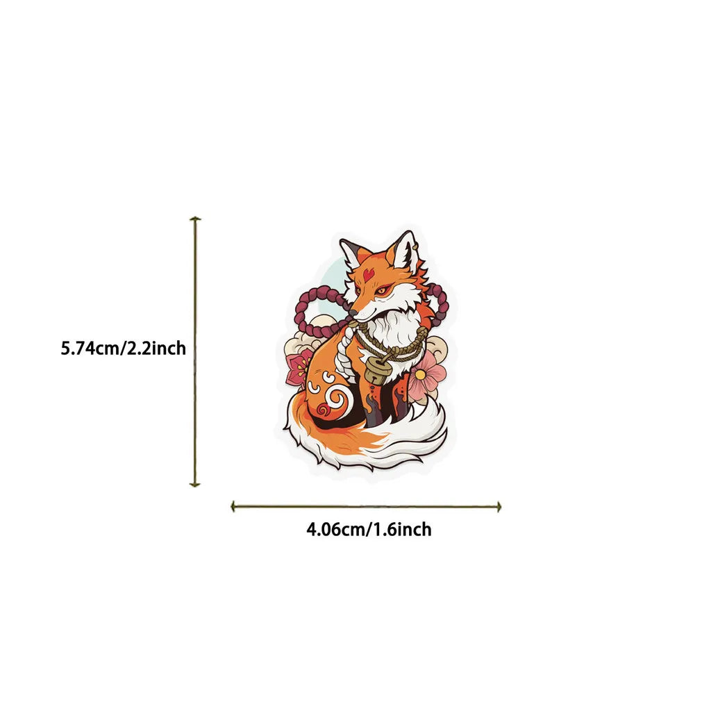 50pcs Transparent Japanese Tattoo Art Stickers - Waterproof PET Decals