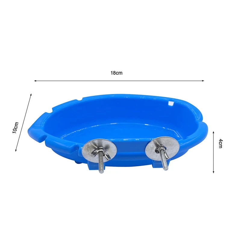 Parrot Food Tray Multifunction Creative Blue Bathtub Animal Cage