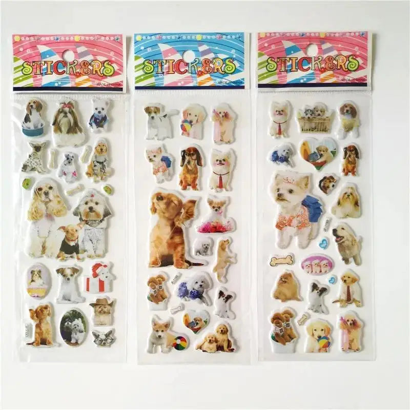 6 Sheets 3d Pet Dog and Cat Stickers for Car Styling Scrapbook Animal