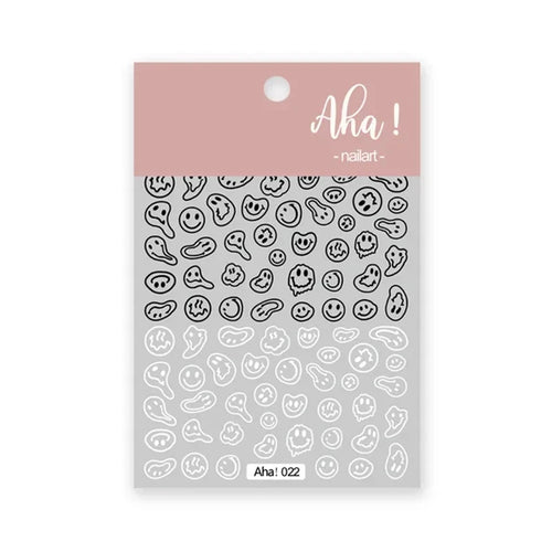 1PCS Relief Adhesive Cute Smiling Face Teddy Bear Nail Sticker