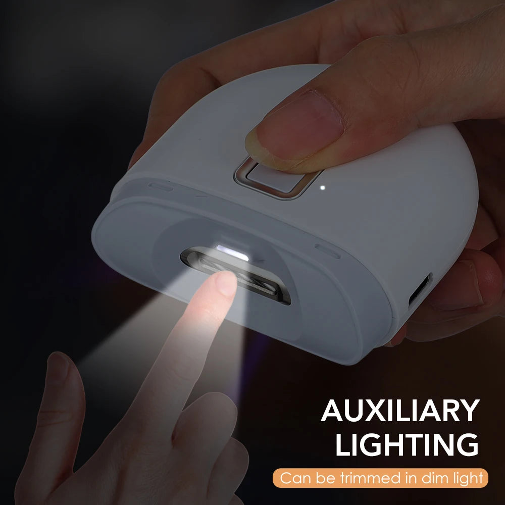 Electric Automatic Nail Clippers With Light Trimmer Nail Cutter