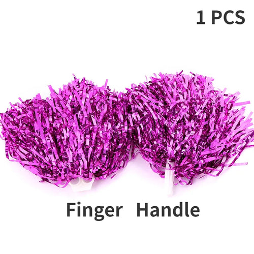 Cheerleading Pom Poms with Handle Cheer Balls Gold Yellow Pink Red