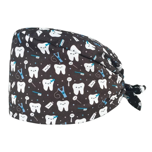 Cartoon Doctor Operating Room Pattern Printed Nursing Head Cap Lab