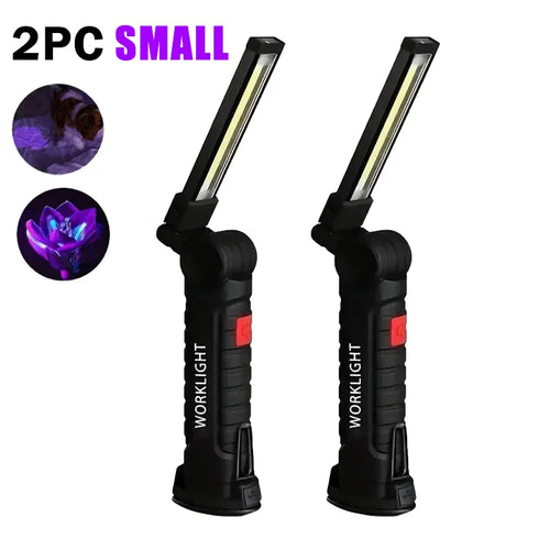395nm LED UV Flashlight USB Rechargeable Foldable Lamp with Magnet