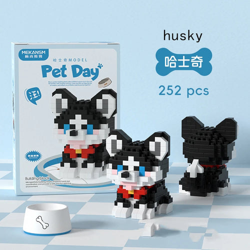 Mini Cute Pet Cat Series Cute Ragdoll Siamese Cat Brick Corgi Husky