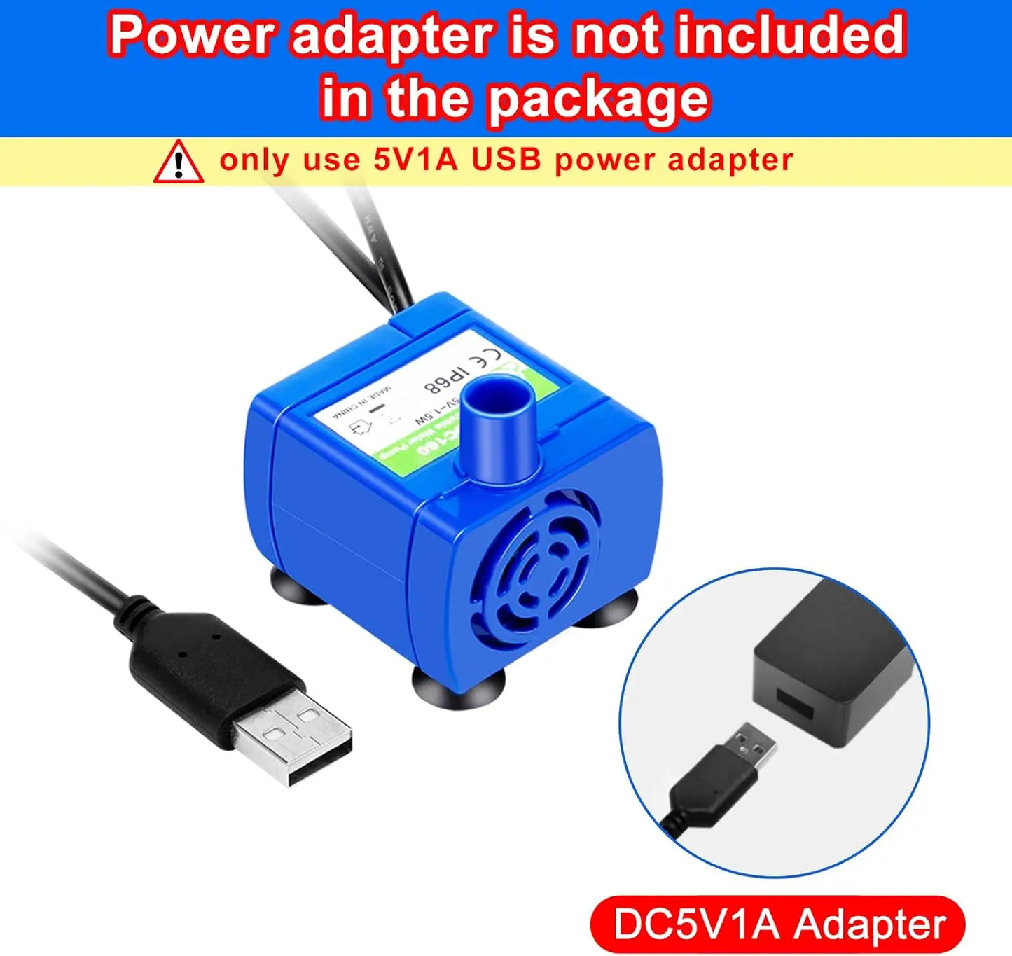 Water Pump LED Light Pet Cat Water Fountain Motor Replacement for Cat