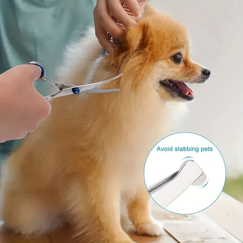 Ambidextrous Pet Safe Scissors Stainless Steel Dog Grooming Shears