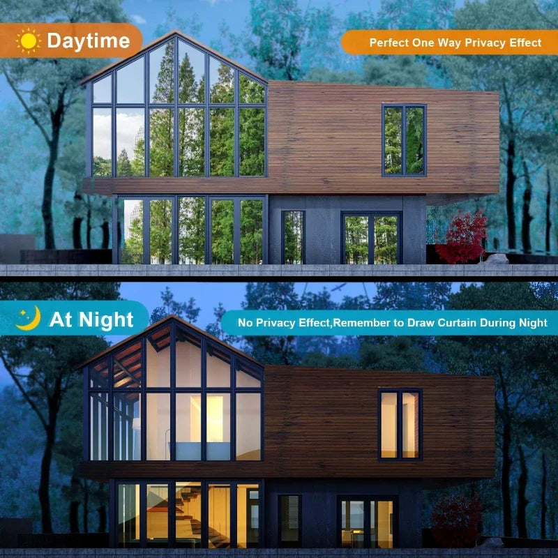 Window Privacy Film One Way Daytime Privacy Static Cling Sun Blocking