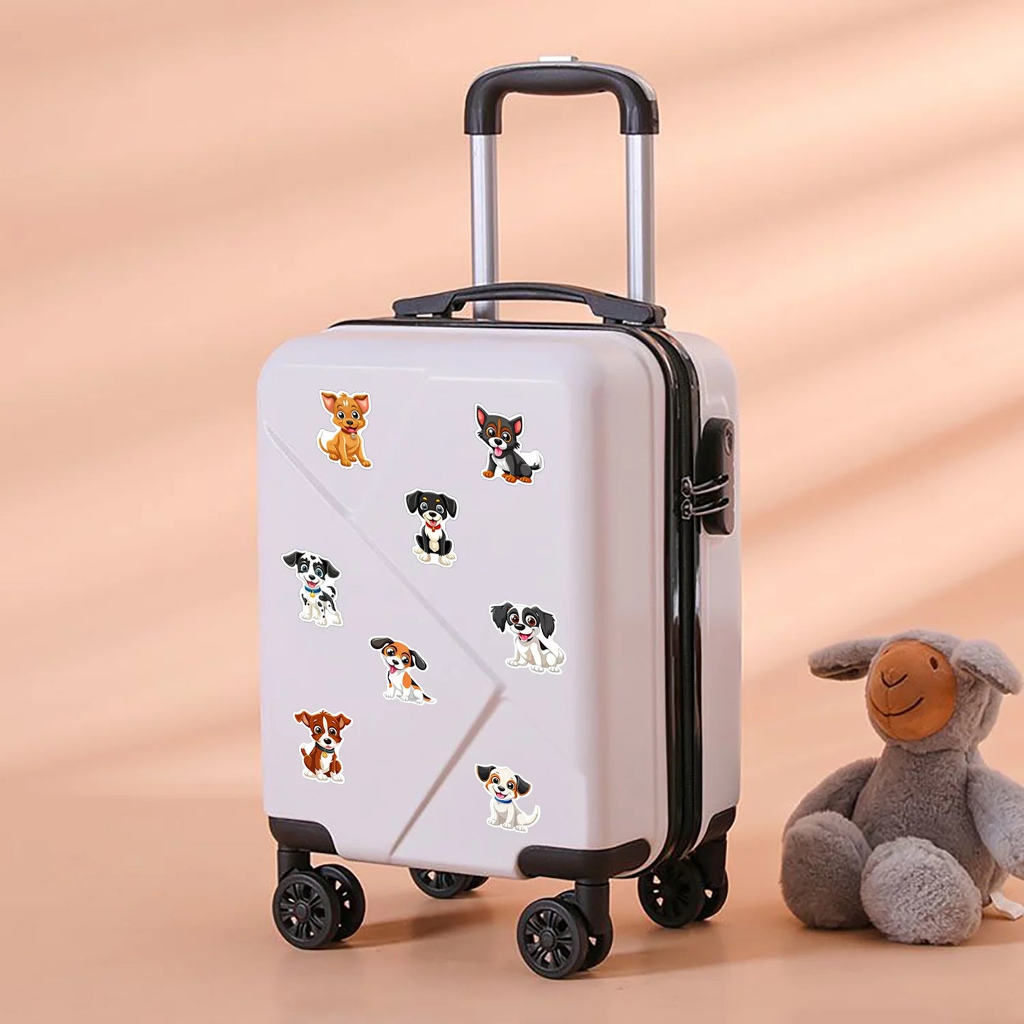 500Pcs/Roll Cute Pet Dogs Stickers 2.5cm/1.0'' 8 Designs Decals Diy