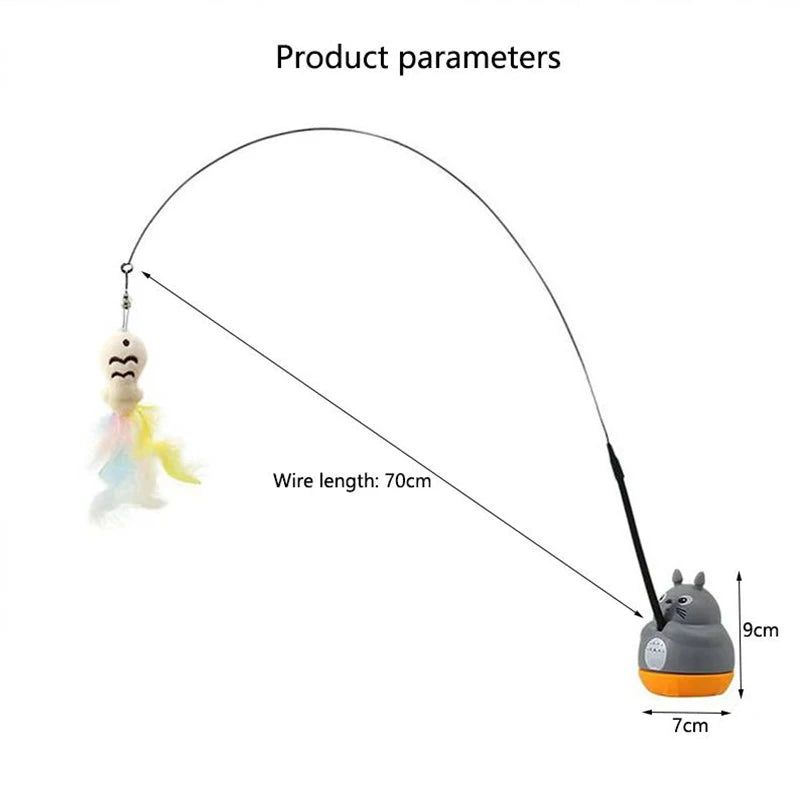New cat funny cat stick steel wire long pole feather cute cat toy