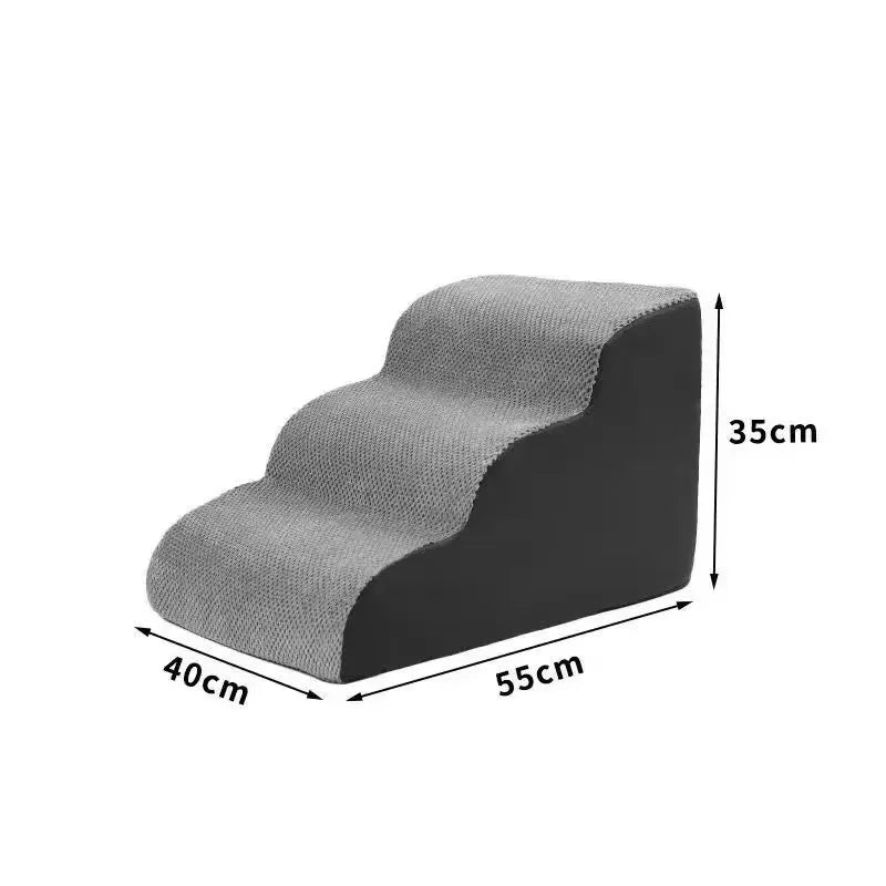 Pet 2/3 Step Dog Stair Cat Pet Ramp Ladder Washable Non Slip Removable