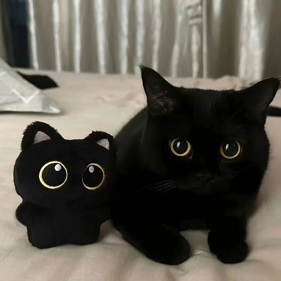 1 Pcs Cute Plush Little Black Cat Doll Pendant Versatile Hanging
