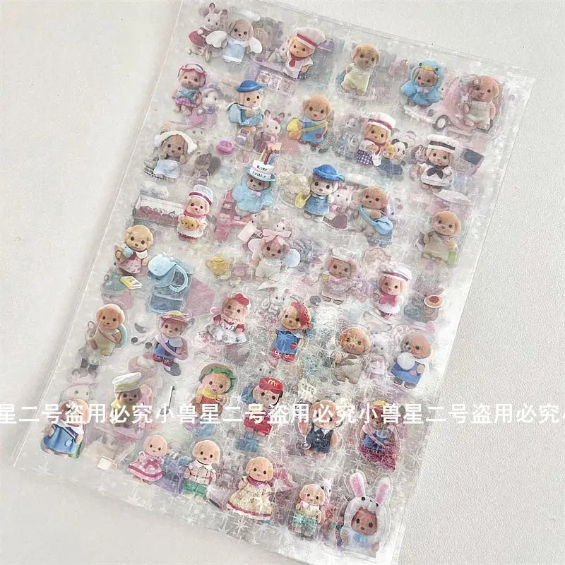 Sylvanian Families Stickers with Beautiful Photo Cut Film PET