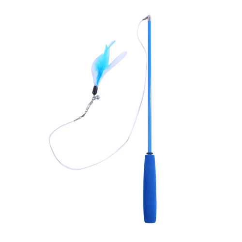 Pet Cat Toy Super Long Three Section Telescopic Rod Cat Teaser Stick