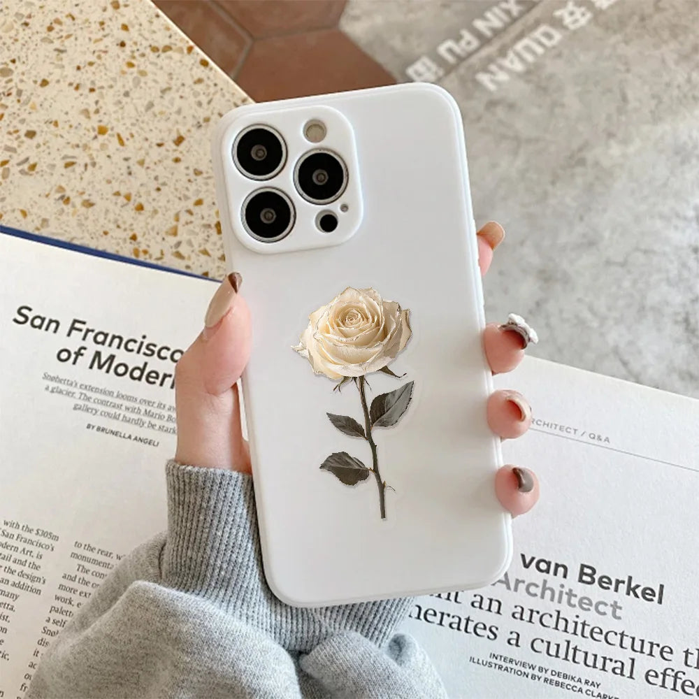 50PCS Dried Rose Decorative Graffiti Stickers DIY Luggage Notebook