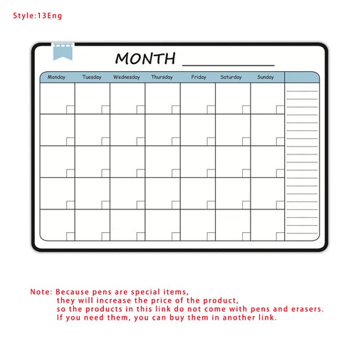 A3 Size Magnetic Weekly &monthly Planner Dry Erase Calendar Fridge