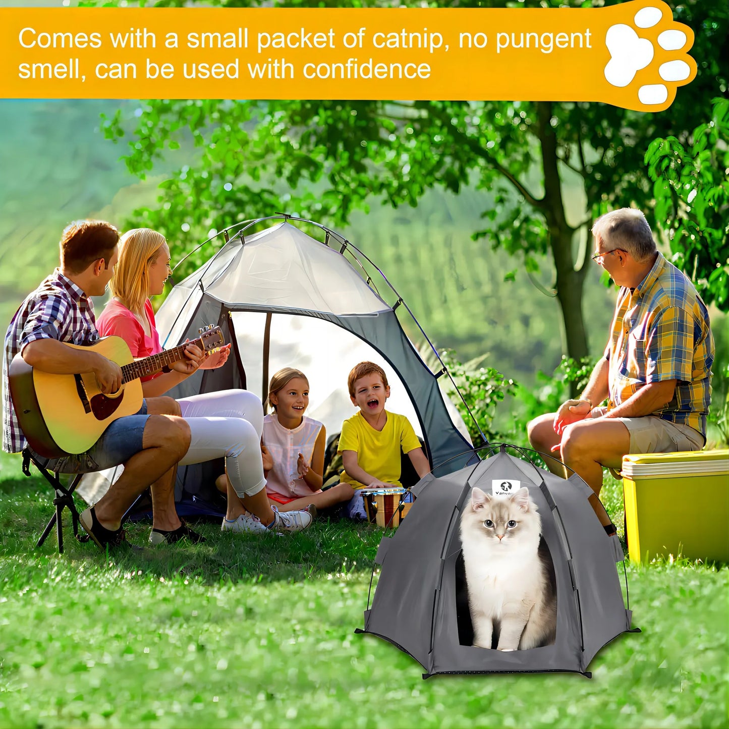 Yanvega Cat Tent Pet Supplies, Gray Cat Tent For Indoor Cat