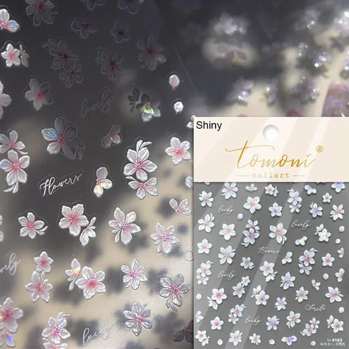 1piece 5Dcute tulip flower nail stickers high quality self-adhesive