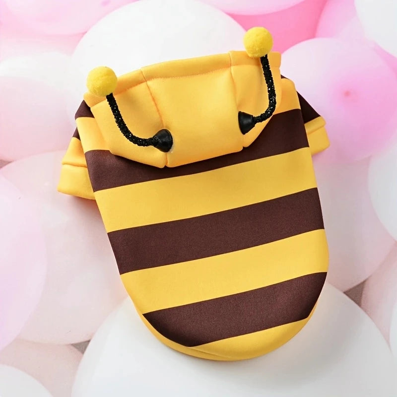 Bee Pet Puppy Coat Apparel Outfit Dog Halloween Hoodies Winter Cat