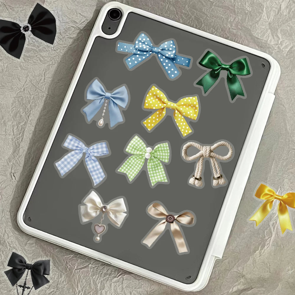 50PCS Bow Transparent Sticker Pack Cartoon Cute Waterproof PET
