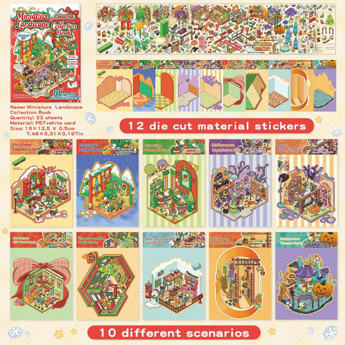 Kawaii Christmas Carnival 3D Christmas&Halloween Landscape Sticker