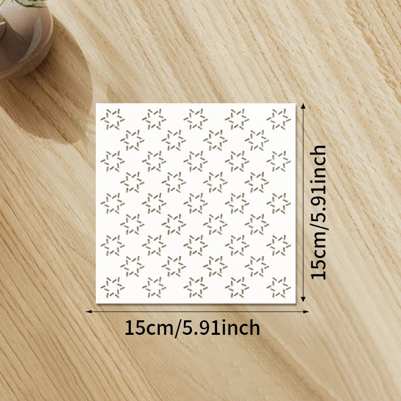 YOMDID 9pcs Sashiko Embroidery Templates Reusable PET Sewing Stencils