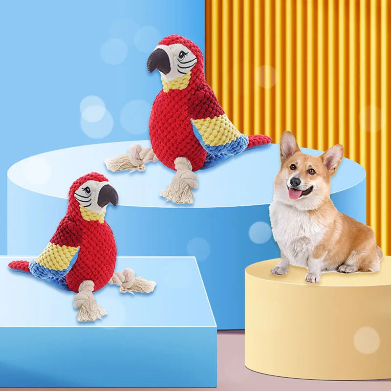 Plush Dog Toys Interactive Squeaky Durable Stuffed Cotton Rope Pet