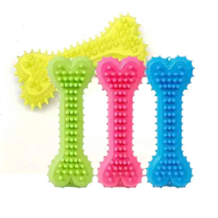1/3pcs Pet Bone Shape Teeth Chew Toy Soft Rubber Bite-resistance