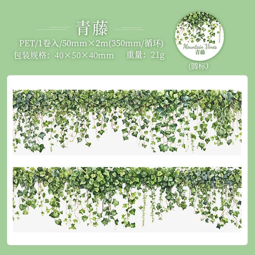 5*200cm 1roll INS Fresh vine theme PET tape Stickers Adhesive Diy