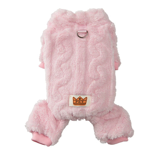 Soft Dog Clothes For Winter Warm Puppy Jumpsuit With D-ring Flannel